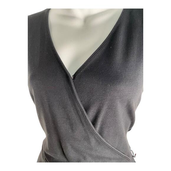 Hollister Surplice Wrap Black Kit Midi Midi Romper Jumpsuit Size Medium Pockets - Picture 5 of 15